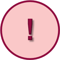 A cirlce containing an exclamation mark icon.